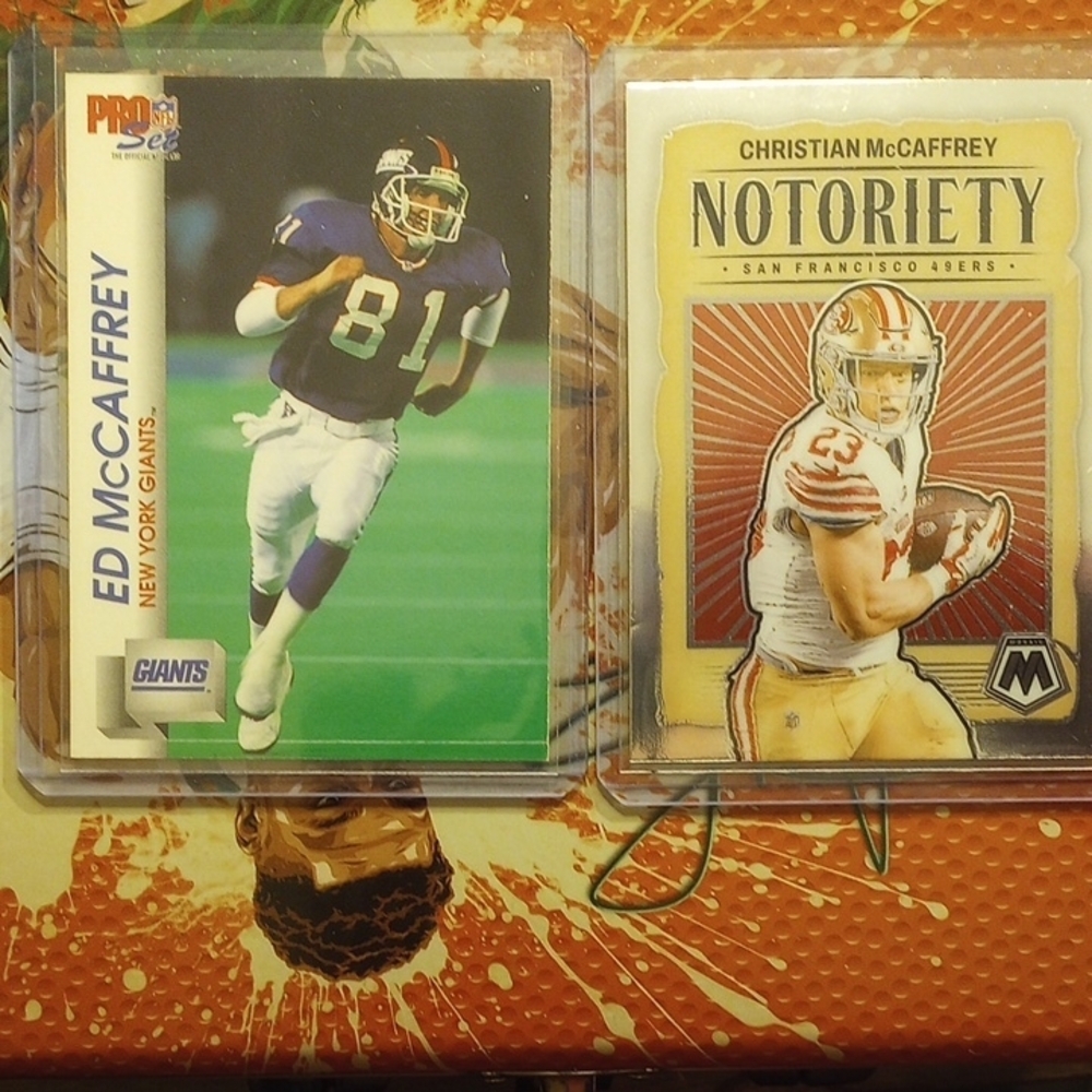 COPY - Ed McCaffrey and Christian McCaffrey Football Cards